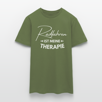 Männer T-Shirt "Radfahren ist meine Therapie" - Militärgrün