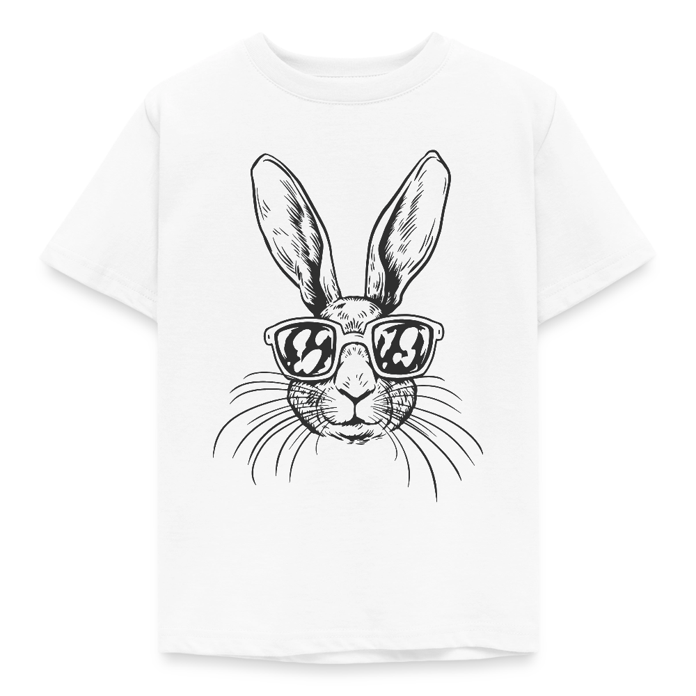 Kinder T-Shirt "Cooler Hase mit Sonnenbrille" - Weiß