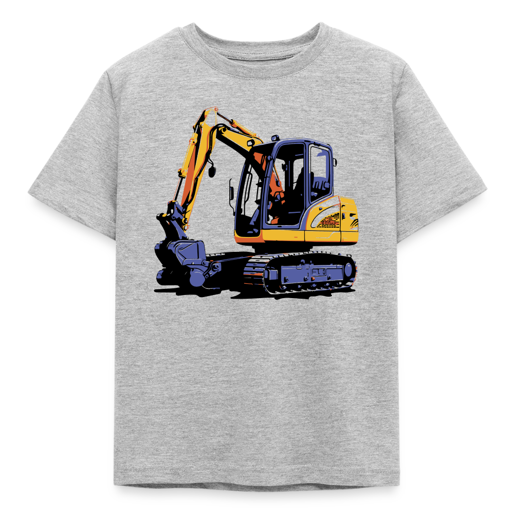 Kinder T-Shirt "Mini-Bagger" - Grau meliert