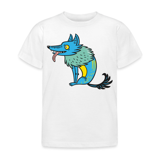 Kinder T-Shirt "Verrückter Wolf" - Weiß