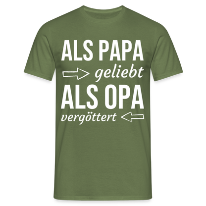 Männer T-Shirt "Als Papa geliebt als Opa vergöttert" - Militärgrün