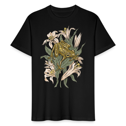 Unisex Bio-T-Shirt "Frosch in der Natur" - Schwarz