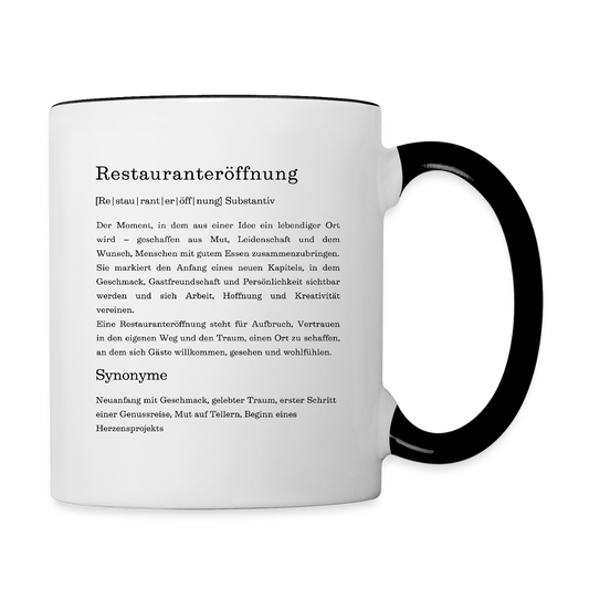 Tasse "Restauranteröffnung" (Definition) - Weiß/Schwarz