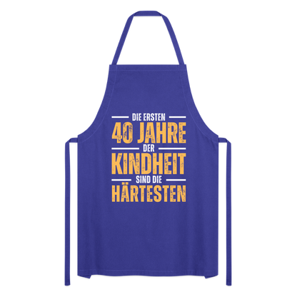 Kochschürze "Die ersten 40 Jahre" - Royalblau