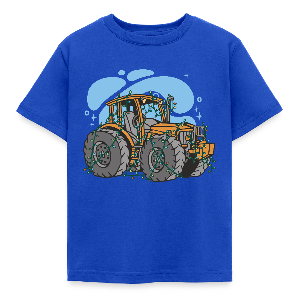 Kinder T-Shirt "Weihnachten Traktor" - Royalblau