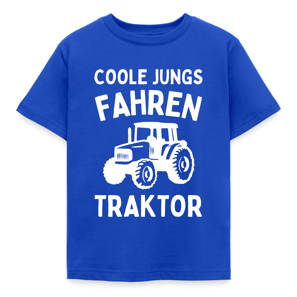Kinder T-Shirt "Coole Jungs fahren Traktor" - Royalblau