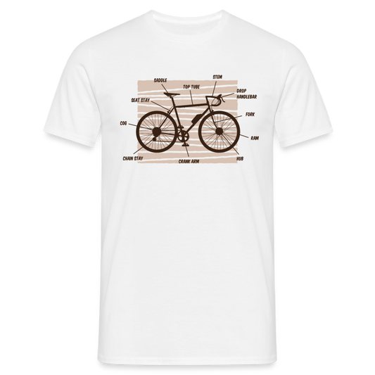 Männer T-Shirt "Fahrrad Beschriftung" - Weiß