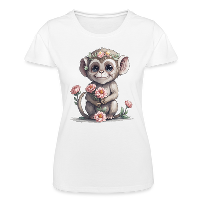 Frauen T-Shirt "Glücklicher Affe" - Weiß