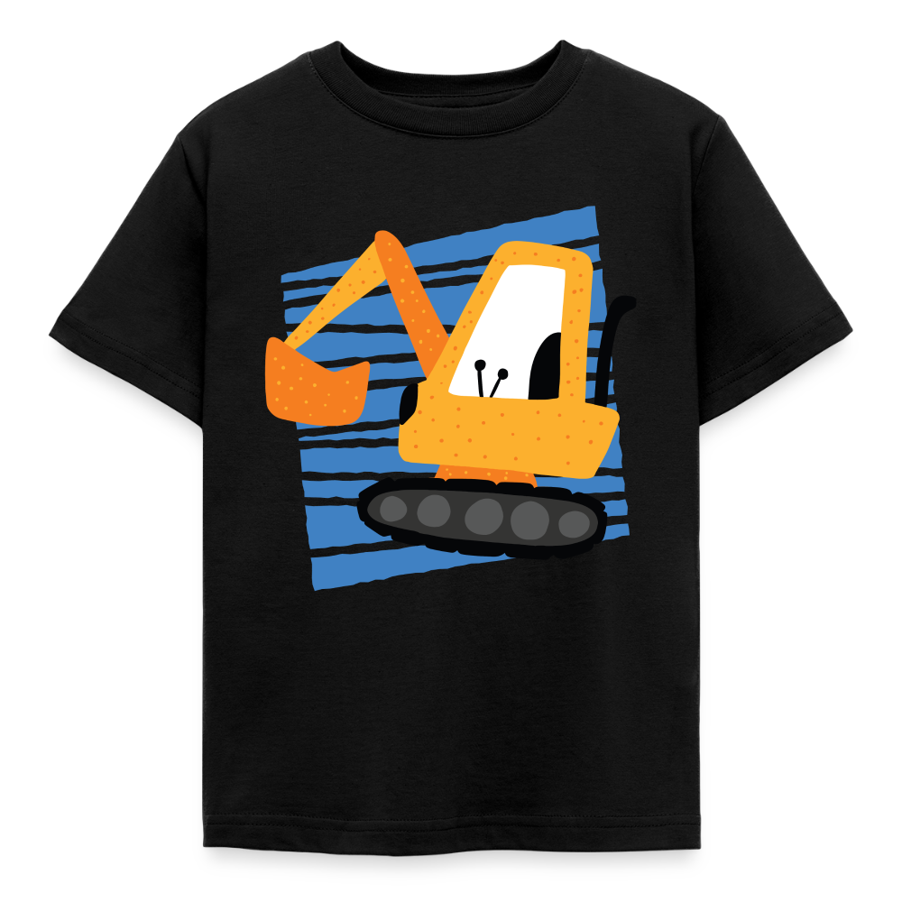Kinder T-Shirt "Niedlicher Bagger" - Schwarz