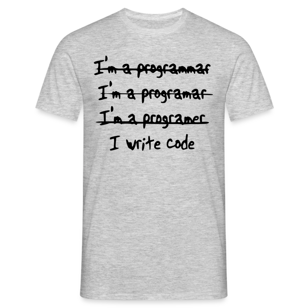 Männer T-Shirt "I write code" - Grau meliert