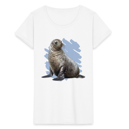 Frauen T-Shirt "Realistische Robbe" - Weiß