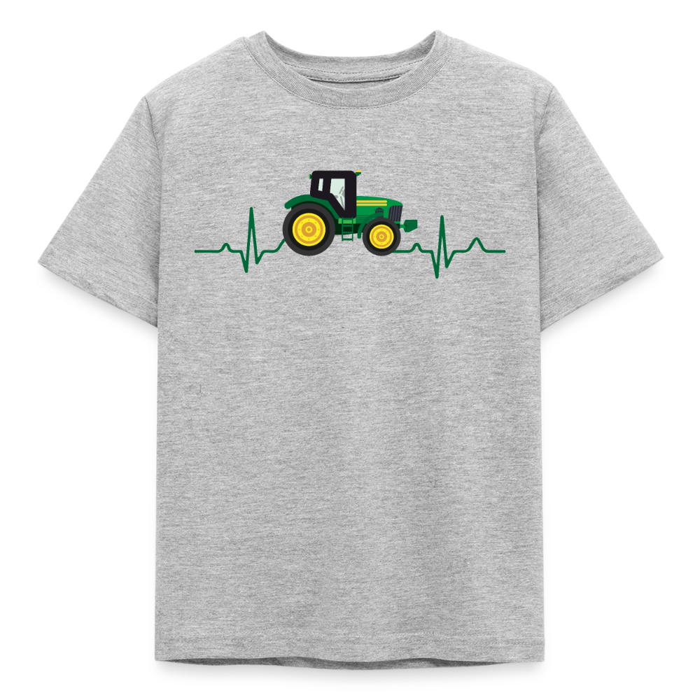Kinder T-Shirt "Traktor Herzschlag" - Grau meliert