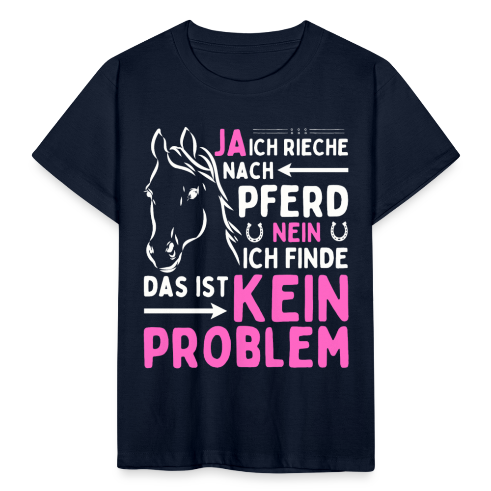 Kinder T-Shirt "Ja ich rieche nach Pferd" - Navy