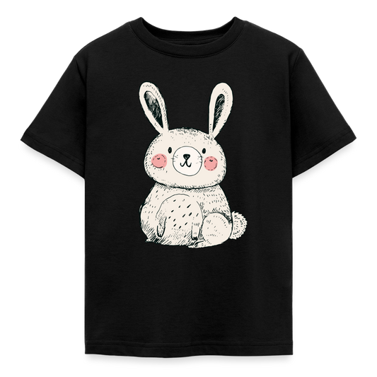 Kinder T-Shirt "Knuffiger Hase" - Schwarz