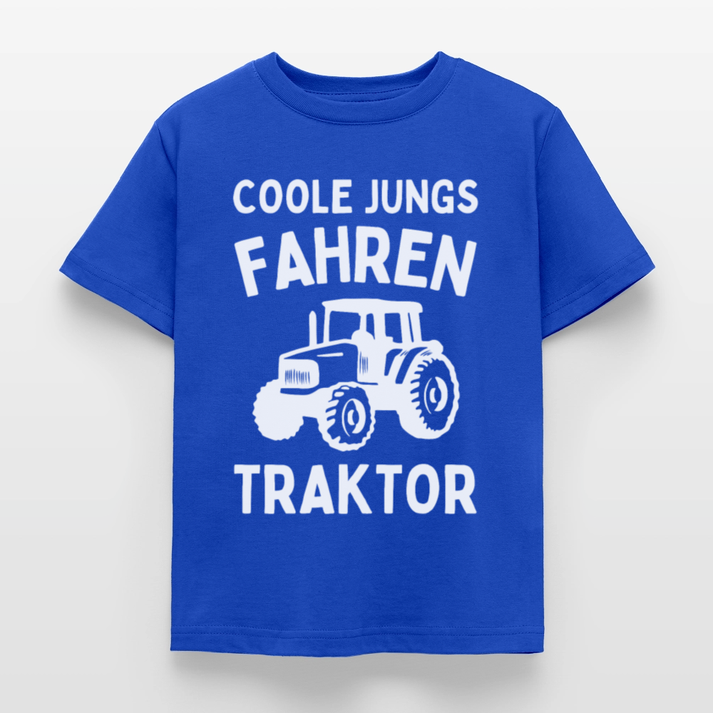 Kinder T-Shirt "Coole Jungs fahren Traktor" - Royalblau