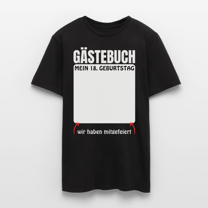 Männer T-Shirt 18. Geburtstag "Gästebuch" - Schwarz