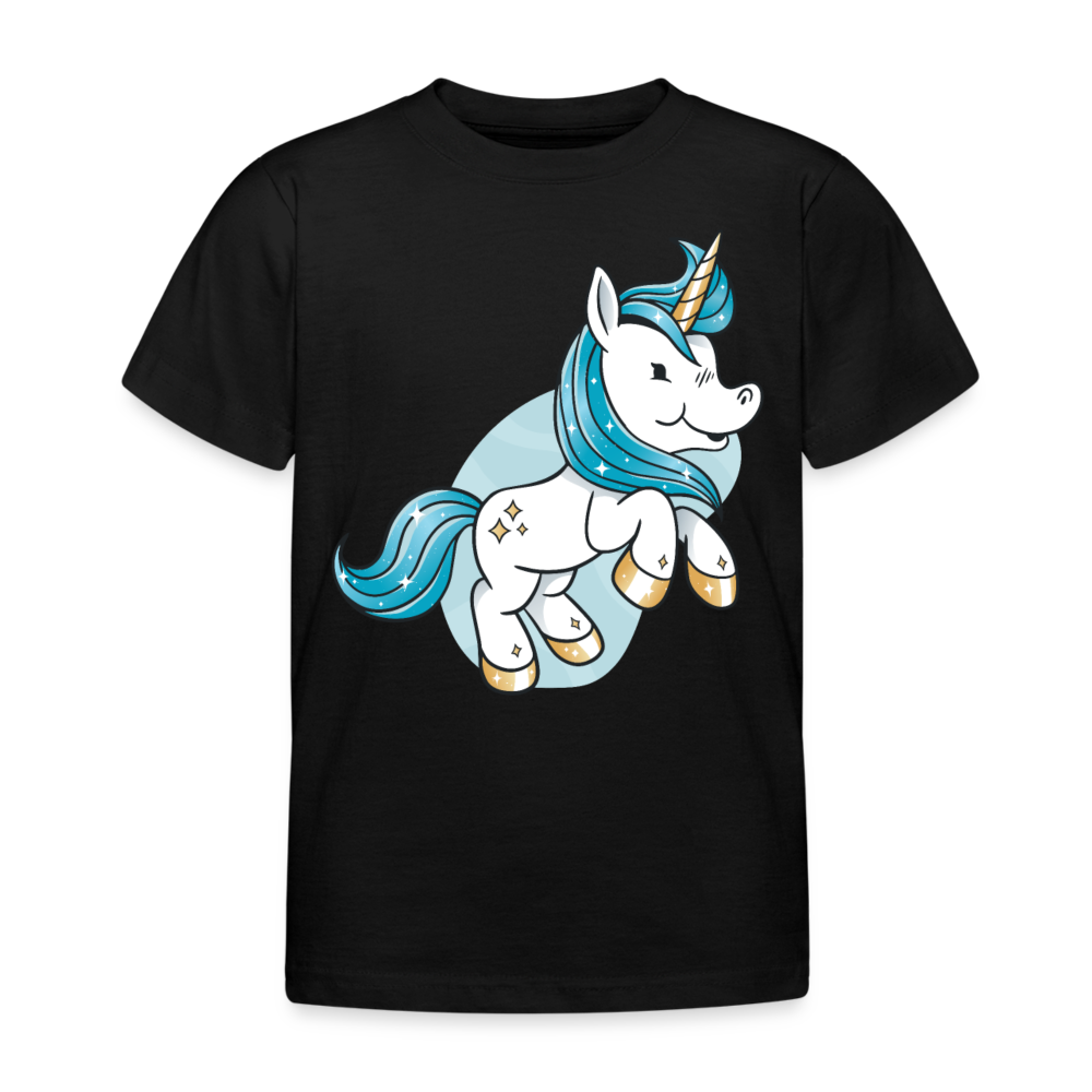 Kinder T-Shirt "Süßes Einhorn" - Schwarz