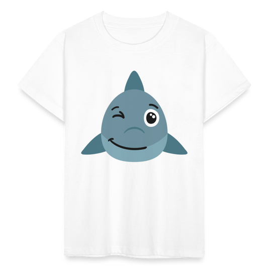 Kinder T-Shirt "Zwinkender Haifisch" - Weiß