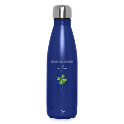 Thermosflasche "Herzlich willkommen im Team" (minimalistisch) - Dunkelblau 