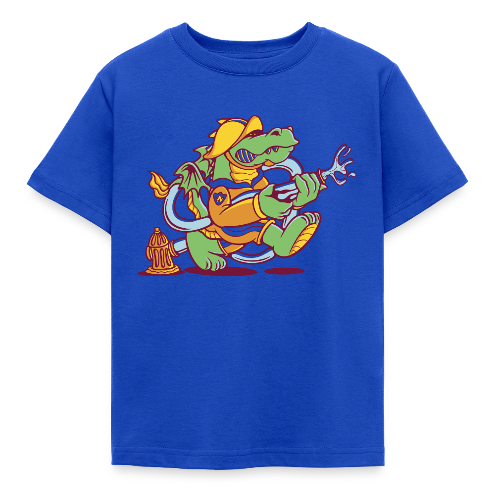Kinder T-Shirt "Feuerwehr Drachen" - Royalblau