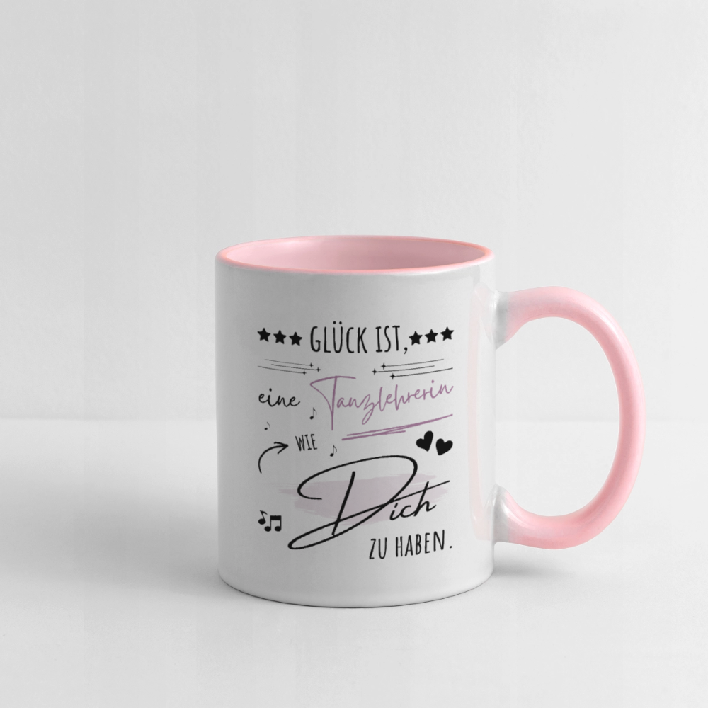 Tasse "Glück ist, eine Tanzlehrerin wie dich zu haben" - Weiß/Pink