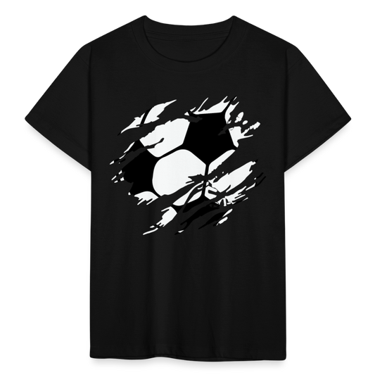 Kinder T-Shirt "Fußball in coolem Stil" - Schwarz