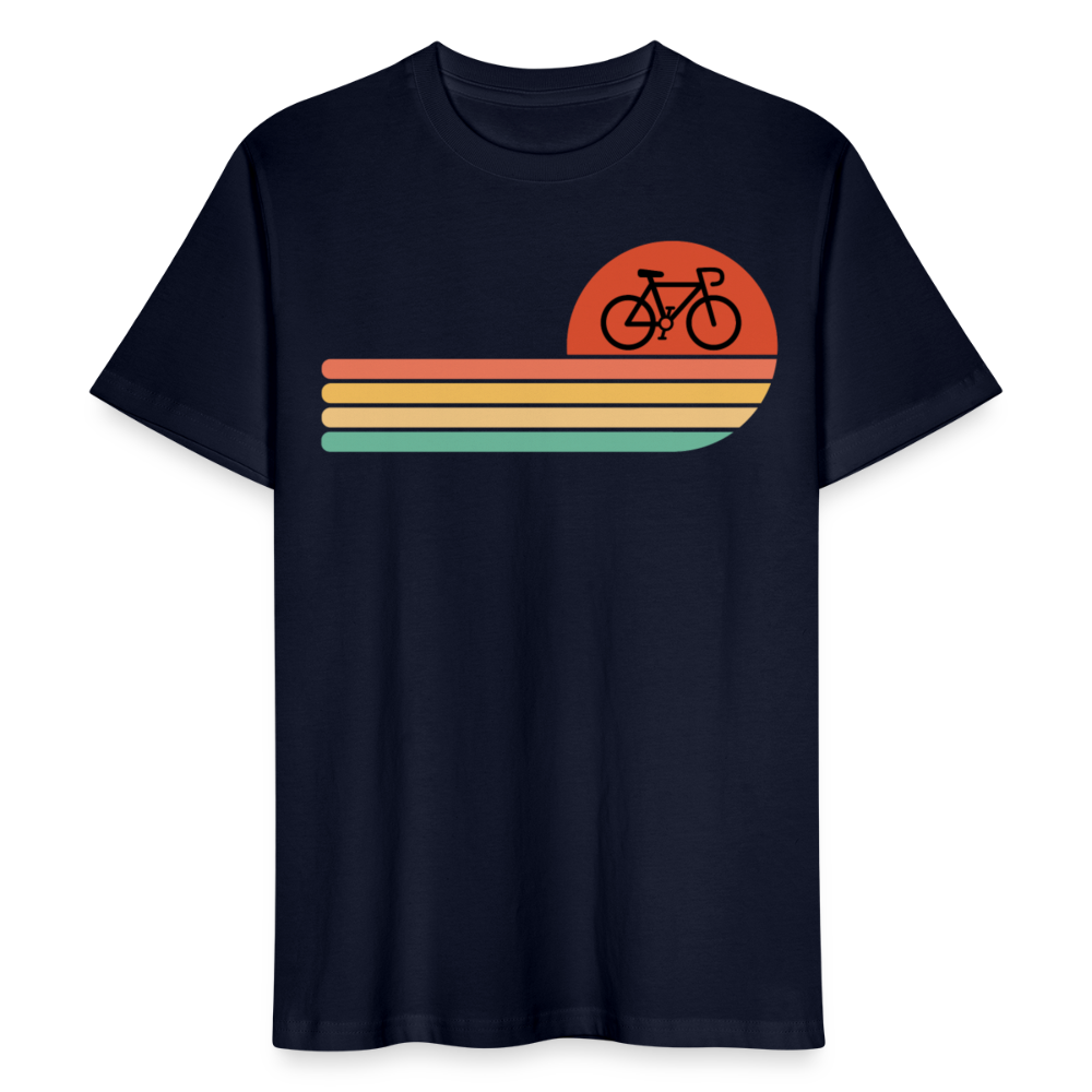 Unisex Bio-T-Shirt "Retro Motiv Fahrrad" - Navy