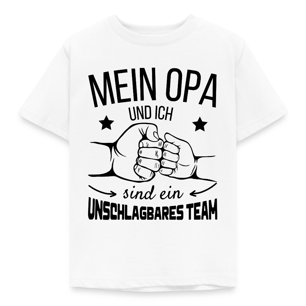 Kinder T-Shirt "Mein Opa und ich sind ein unschlagbares Team" - Weiß