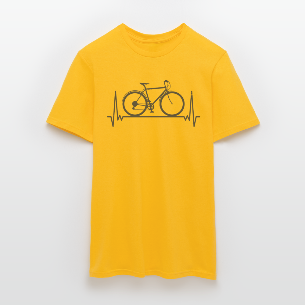 Männer T-Shirt "Fahrrad im Herzschlag" - Gelb