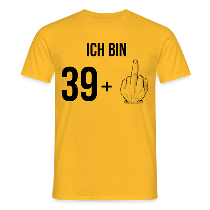 Männer T-Shirt "Ich bin 39 plus Mittelfinger" - Gelb