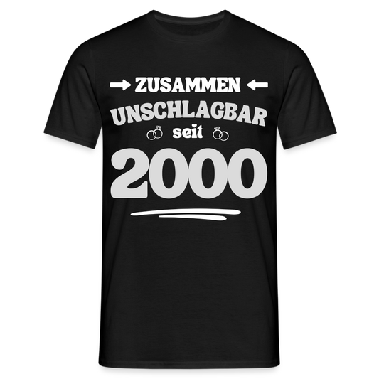 Männer T-Shirt "Zusammen unschlagbar seit 2000" - Schwarz