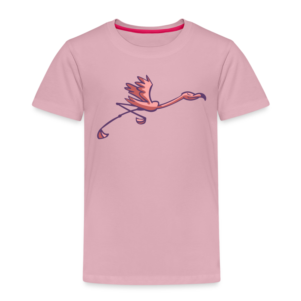 Kinder Premium T-Shirt "Rennender Flamingo" - Hellrosa