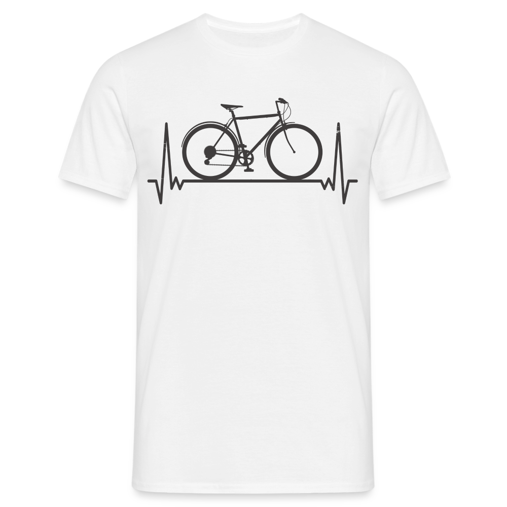 Männer T-Shirt "Fahrrad im Herzschlag" - Weiß