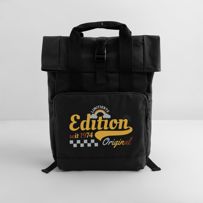 Rolltop Rucksack "Limitierte Edition seit 1974" - Schwarz
