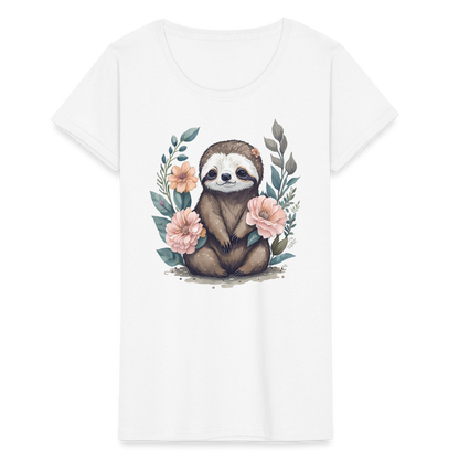 Frauen T-Shirt "Entzückendes Faultier" - Weiß