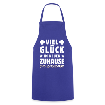 Kochschürze "Viel Glück im neuen Zuhause" - Royalblau