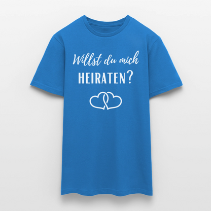 Männer T-Shirt "Willst du mich heiraten?" (2 Herzen) - Royalblau