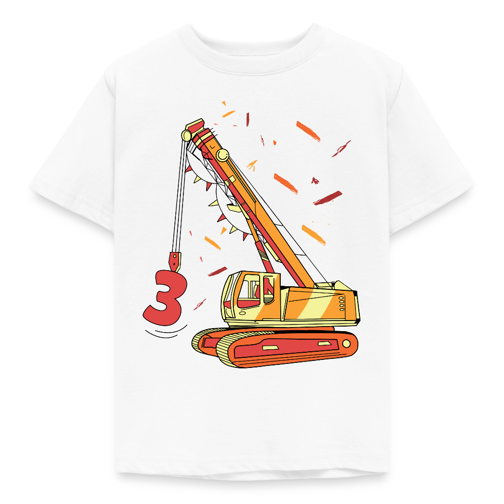Kinder T-Shirt "Bagger 3 Jahre" - Weiß
