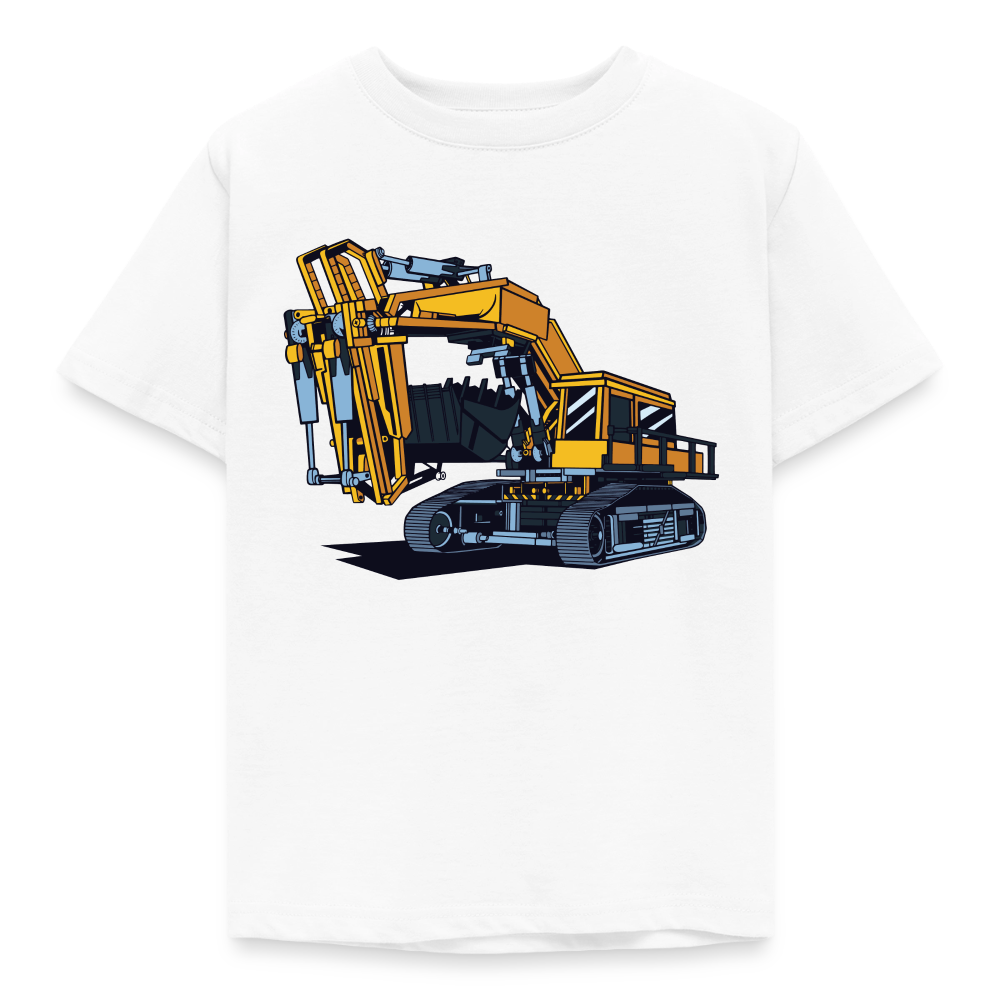 Kinder T-Shirt "Großer Bagger" - Weiß