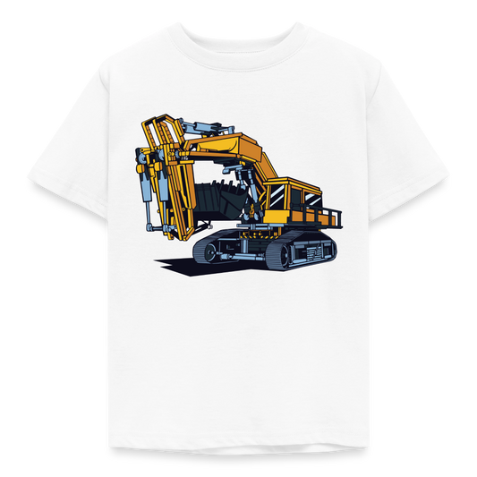 Kinder T-Shirt "Großer Bagger" - Weiß