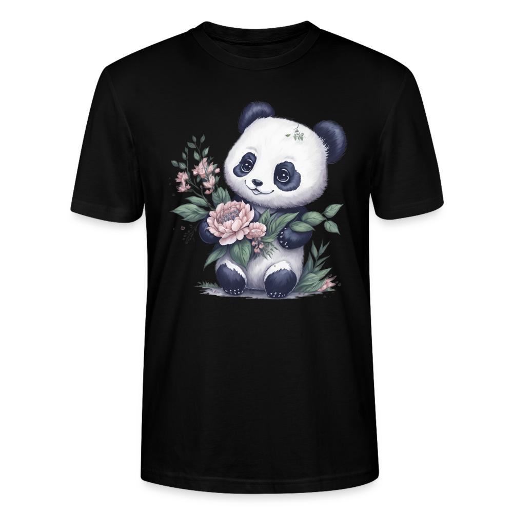 Unisex Bio-T-Shirt "Pandabär im Wasserfarben-Stil" - Schwarz