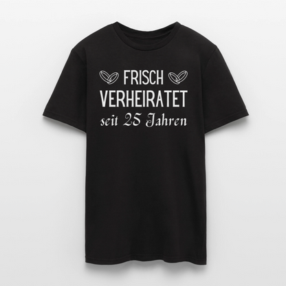 Männer T-Shirt "Frisch verheiratet seit 25 Jahren" - Schwarz