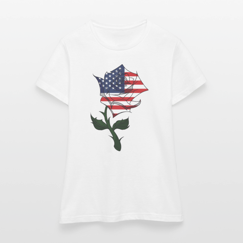 Frauen Bio-T-Shirt "USA Rose" - Weiß
