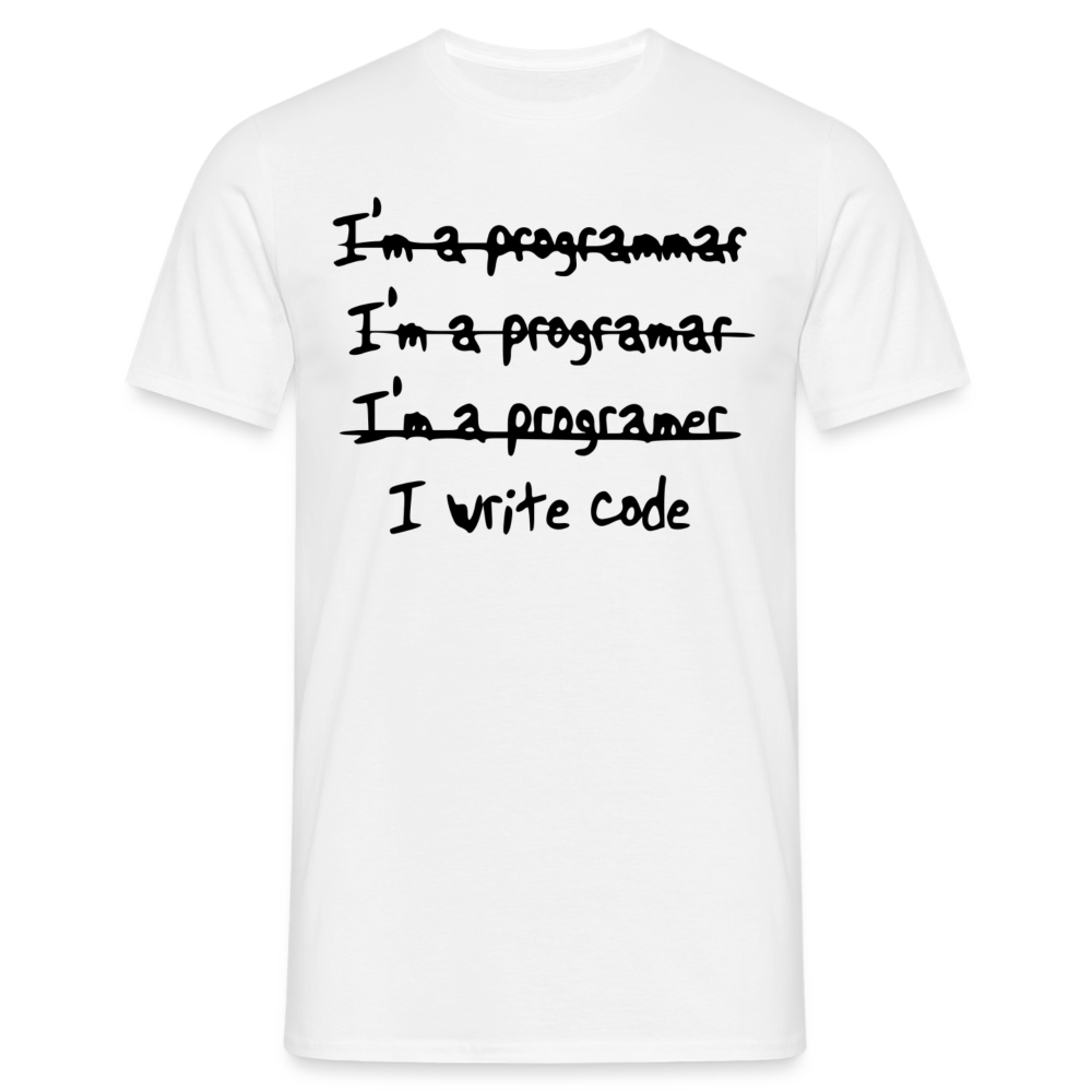 Männer T-Shirt "I write code" - Weiß