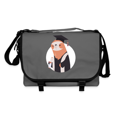 Umhängetasche "Lustiges Faultier mit Abschluss" - Graphit/Schwarz