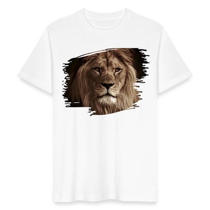 Unisex Bio-T-Shirt "Realistischer Löwe" - Weiß