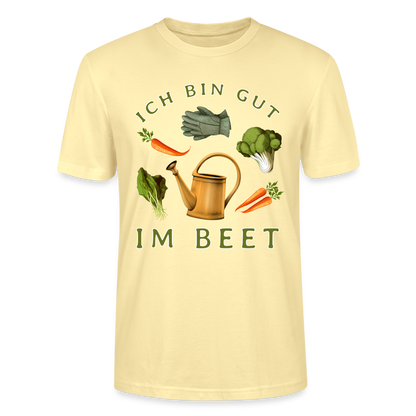 Männer Bio-T-Shirt "Ich bin gut im Beet" - Creme