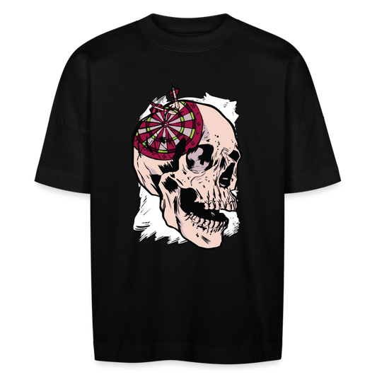 Oversize Bio-T-Shirt "Totenkopf-Dart" - Schwarz