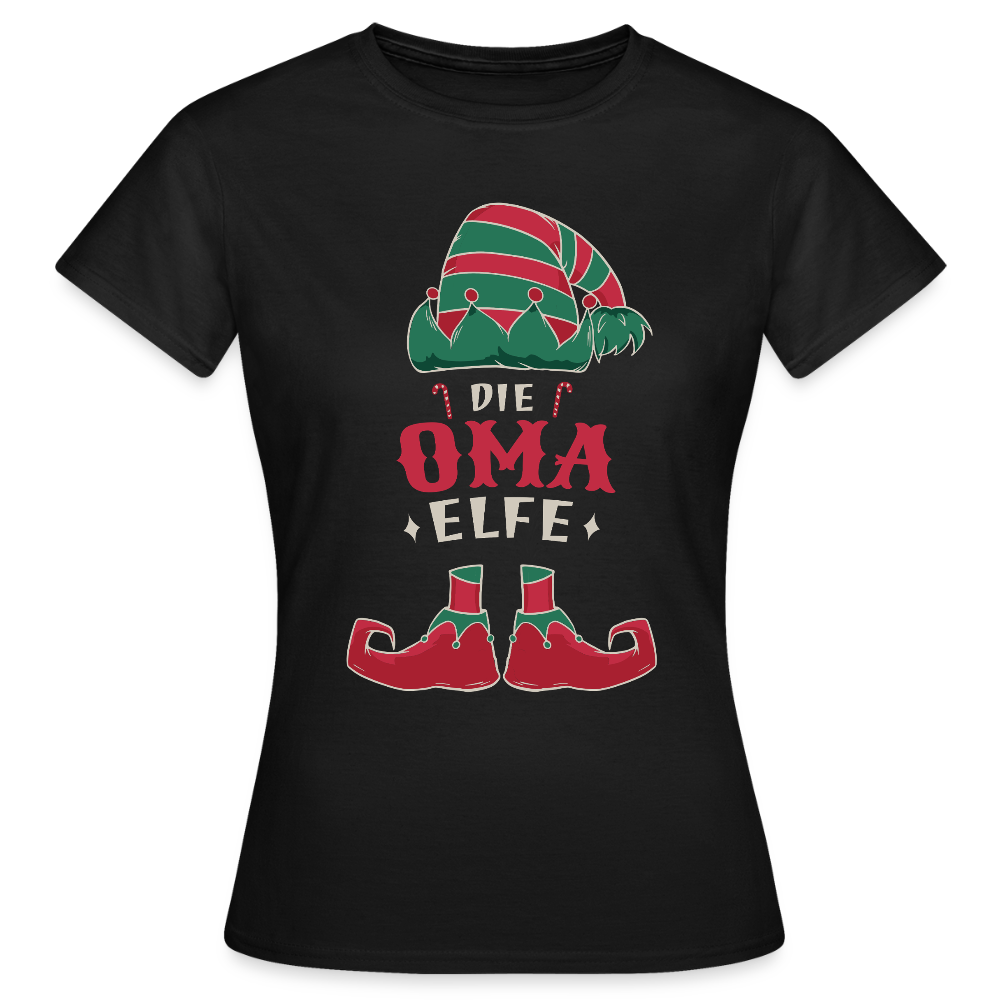 Frauen T-Shirt "Die Oma Elfe" - Schwarz