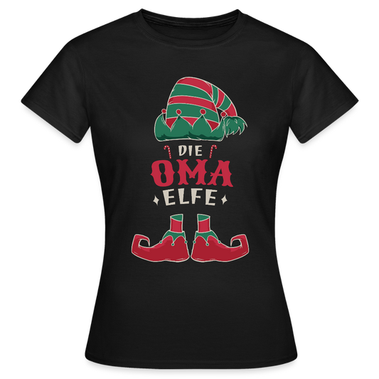 Frauen T-Shirt "Die Oma Elfe" - Schwarz